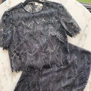 Diane Von Furstenberg Black Lace Set